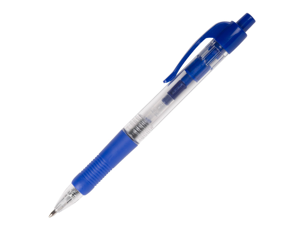STYLO-BILLE Q-CONNECT RÉTRACTABLE ÉCRITURE MOYENNE 0.7MM ENCRE CLASSIQUE CLIP GRIP PRÉHENSION COULEUR ENCRE BLEU