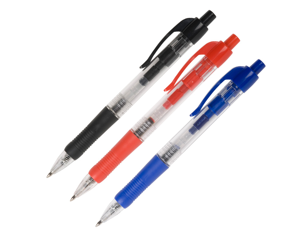 STYLO-BILLE Q-CONNECT RÉTRACTABLE ÉCRITURE MOYENNE 0.7MM ENCRE CLASSIQUE CLIP GRIP PRÉHENSION COULEUR ENCRE BLEU