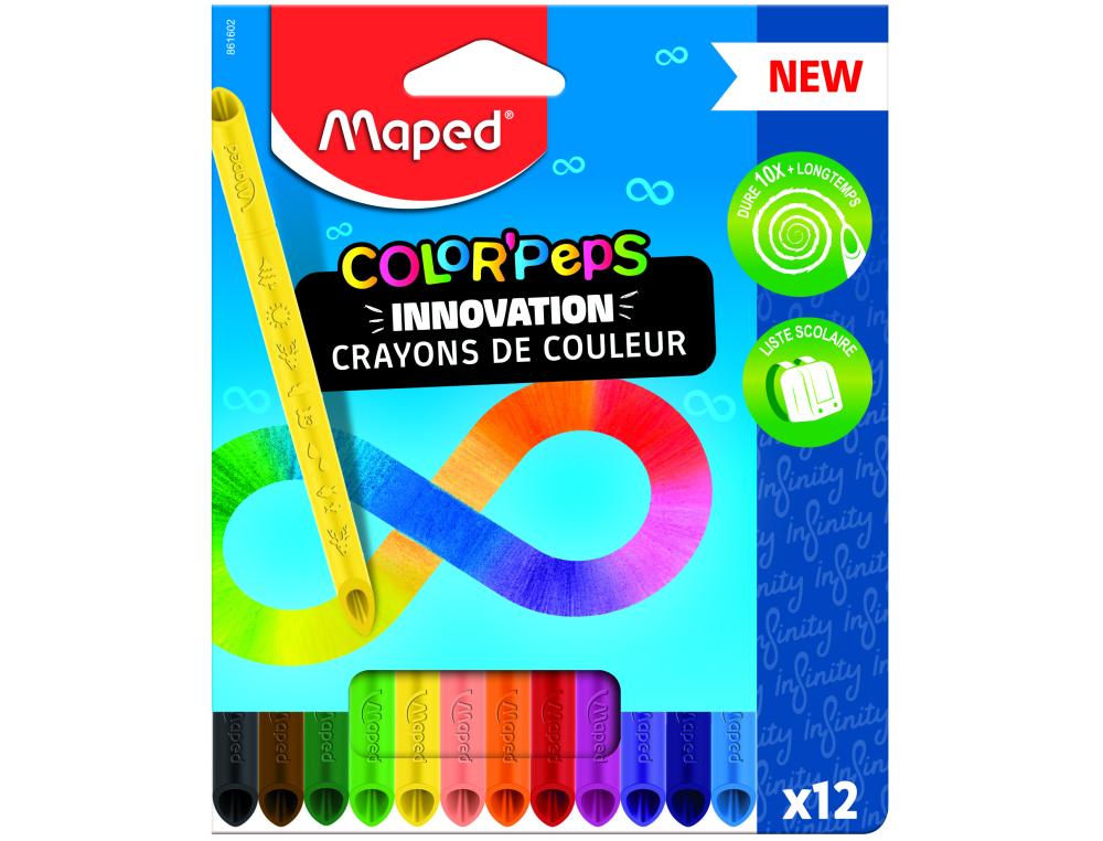 CRAYONS COLOR'PEPS INFINITY P/CRAYON COLOR PEPS INFINITY - MAPED - ETUI DE 12