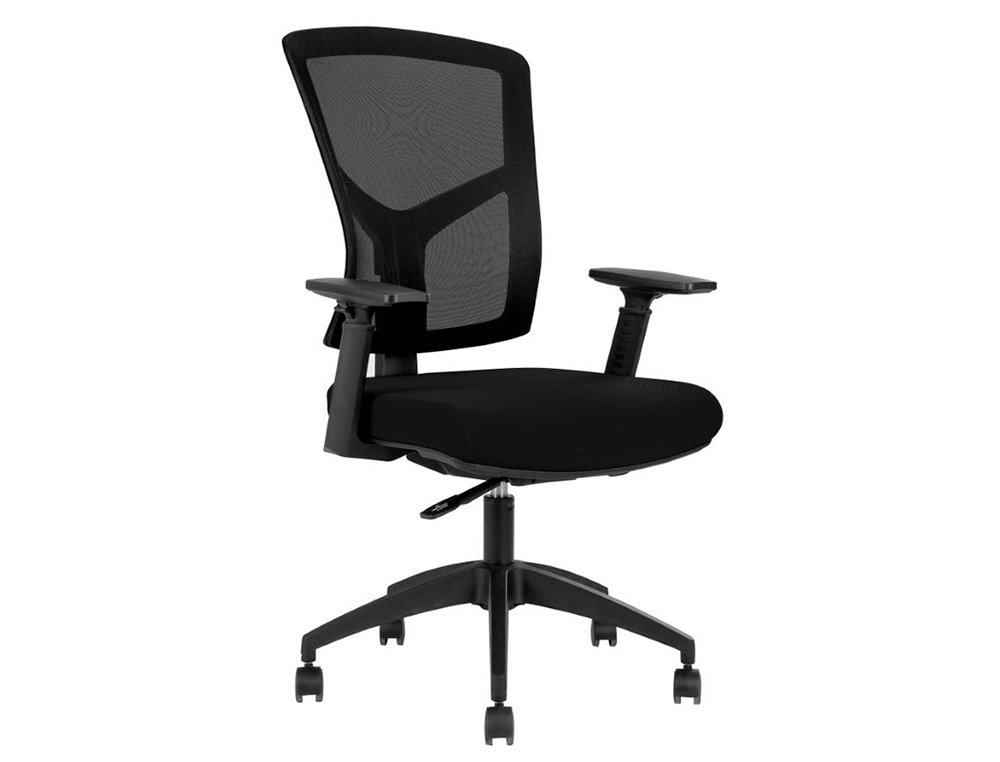 SIEGE DE BUREAU MT INTERNATIONAL MT407 DOSSIER   TISSU EN RESILLE NOIRE REGLABLE MECANISME SYNCHRONE NOIR