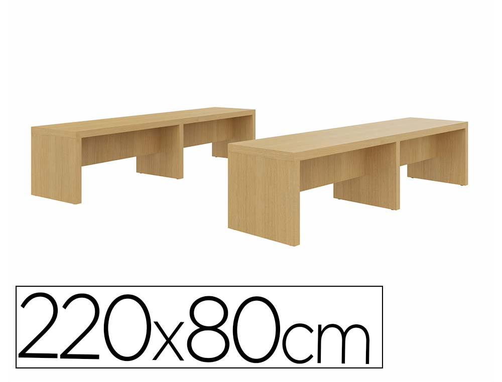 BANC EOL ELOISE L210CM POUR TABLE 220X80CM COLORIS CHENE  CLAIR LOT 2 UNITES