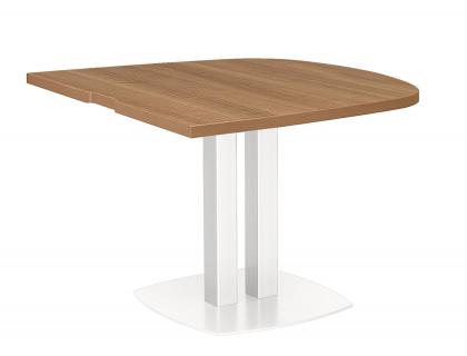 TABLE DEMI OVALE GAUTIER EN BOIS PIEDS EN ACIER           750X1020X1150MM COLORIS       MERISIER