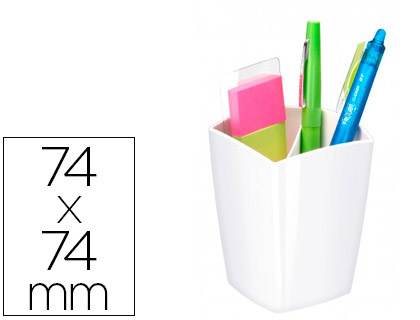 POT  CRAYONS CEP RIVIERA POLYSTYRNE ANTICHOC TRS BRILLANT DESIGN CONTEMPORAIN 32 CRAYONS 74X74X95MM COLORIS BLANC