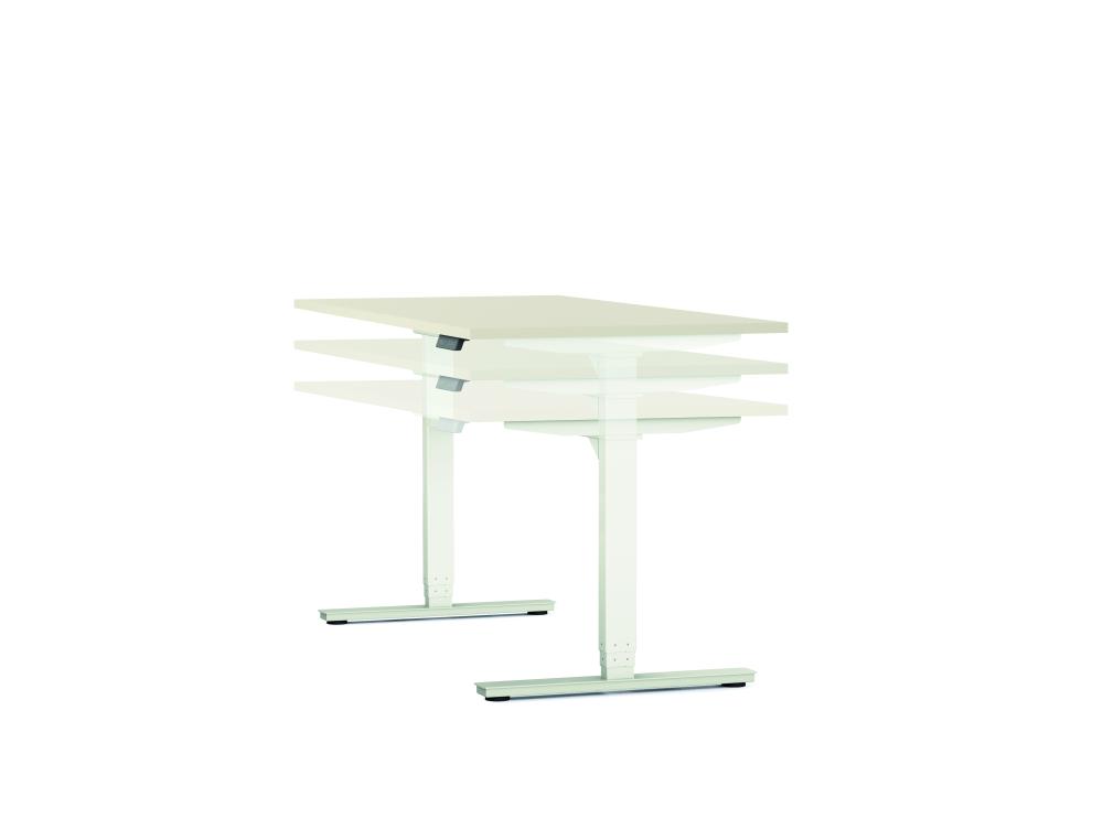 BUREAU DROIT REGLABLE L140 PIETEMENT BLANC
