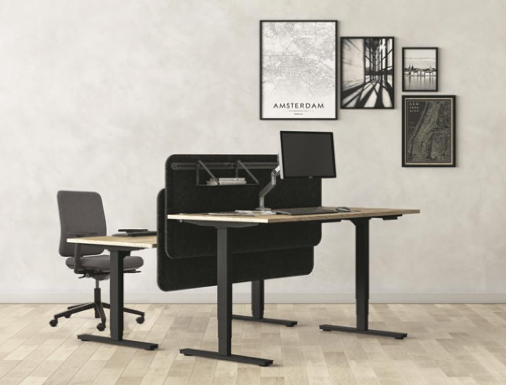 BUREAU DROIT REGLABLE L160 PIETEMENT NOIR