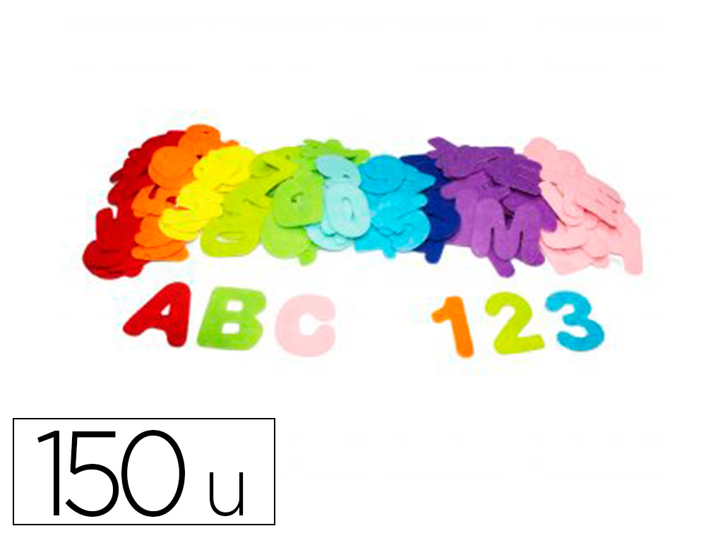 FEUTRINE ADHESIVE SODERTEX PACK CHIFFRES ET LETTRES 1MM  2 TAILLES 150 PCS 10 COLORIS  ASSORTIS