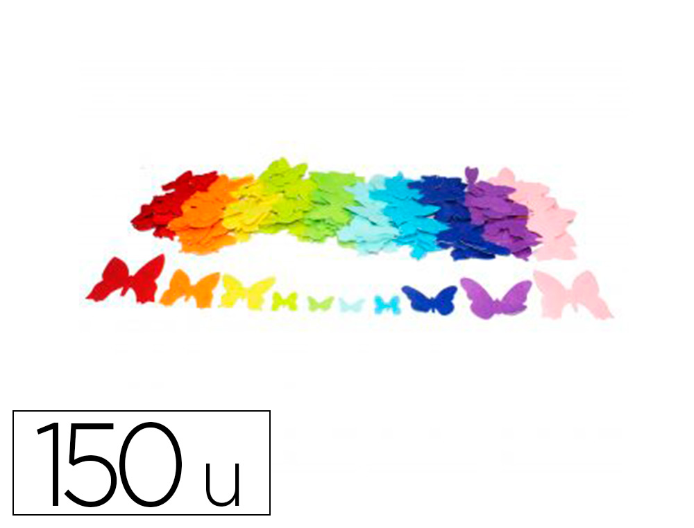 FEUTRINE PAPILLONS ADHESIVE SODERTEX 1MM 4 TAILLES 150PIECES 10 COLORIS ASSORTIS