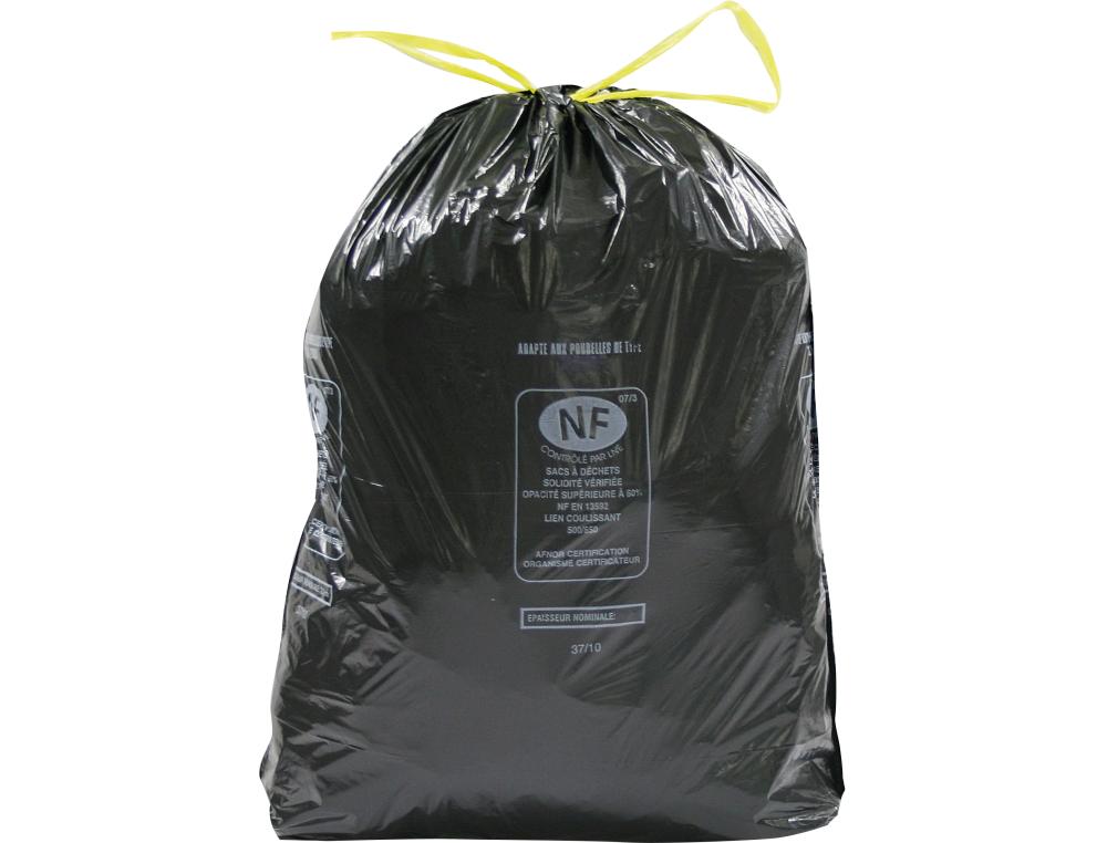 SAC POUBELLE 100L 13 NF LIENSLSACS PLASTIQUE  LIENS COULISSANTS - CAPACIT 100 LITRES